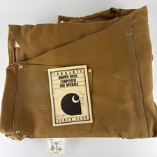 Carhartt Double Knee Carpenter Bibs Overalls Nail Apron Mens 42x30 66FB NWT USA