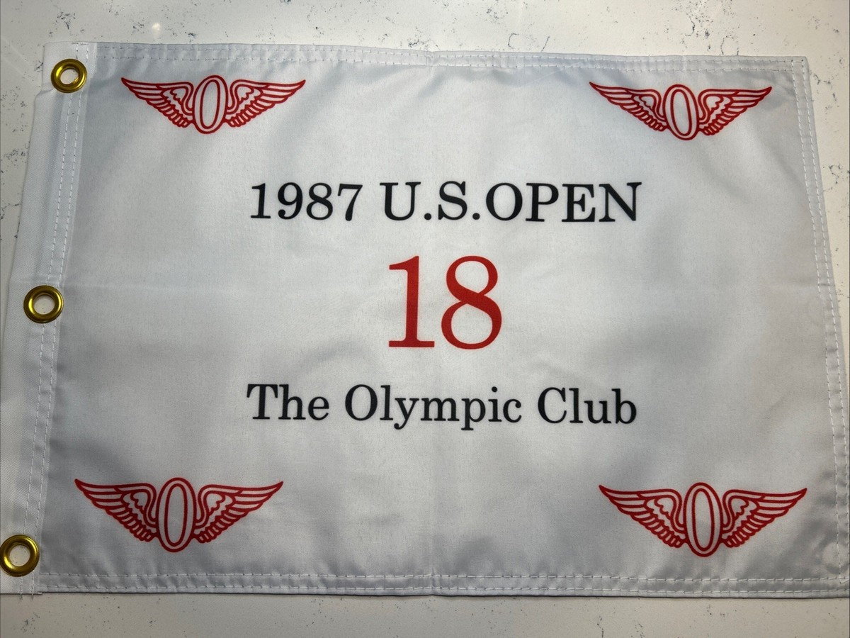 レア1987US OPEN The Olympics Club ゴルフ傘 THE OLYMPIC CLUB 1987 US OPEN PGA TOUR PIN FLAG W GROMMETS