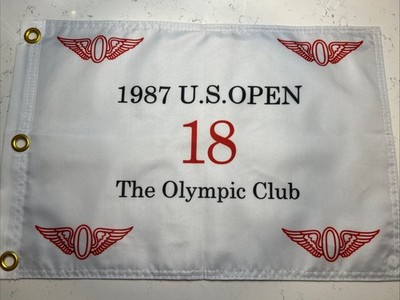THE OLYMPIC CLUB 1987 US OPEN PGA TOUR PIN FLAG W GROMMETS AUTOGRAPHS GOLF