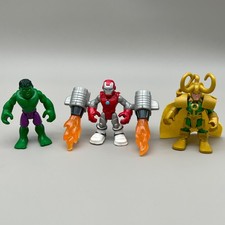 Playskool Marvel Super Heroes Hulk Loki Iron Man w/Repulsor Blast 1g Combi P&P