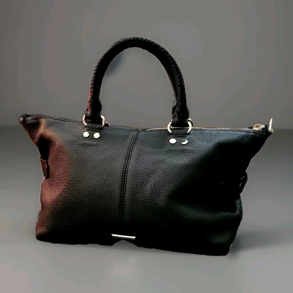 Bolso de Mano Rebecca Minkoff Moto, Bolso Bandolera Negro Asa Superior Cuero Foto 2 de 4