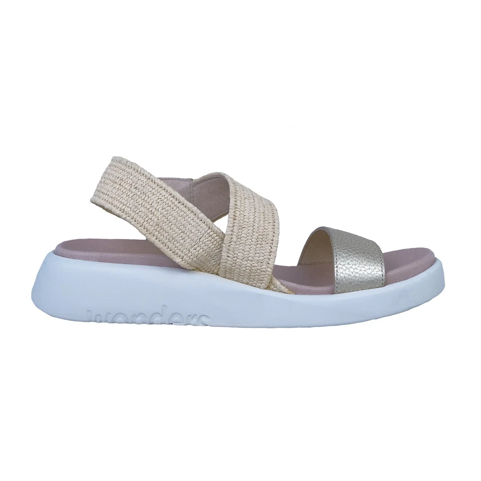 Wonders Damen Sandalen C-6553 Flach Komfort Gold Leder 3 cm - Bild 2 von 4