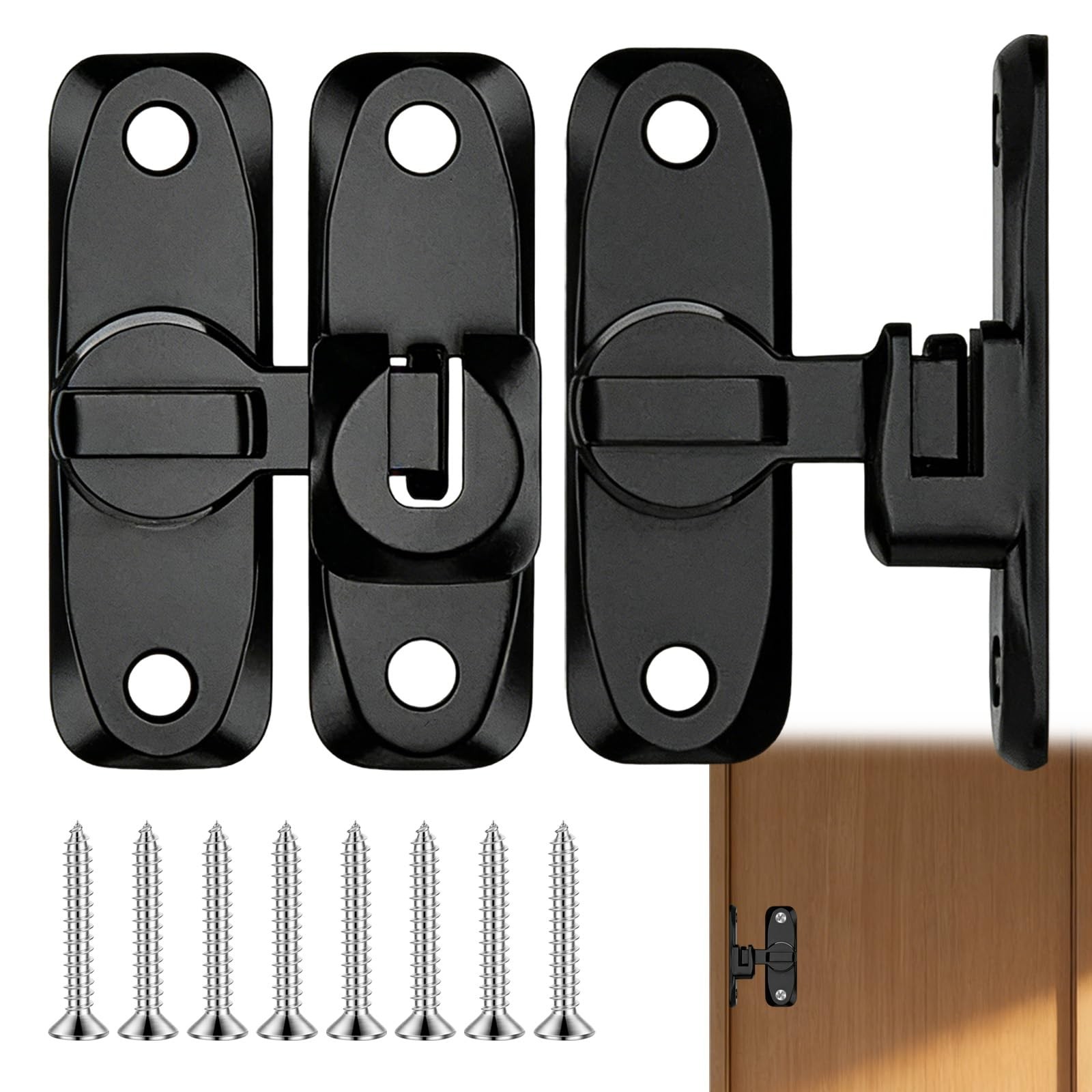 Verrou pour Porte Coulissante de Salle de Bain et Bureau - Loquet de Fermeture pour Dressing Épais