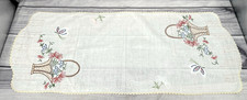 VINTAGE EMBROIDERED TABLE / DRESSER RUNNER SCARF - 44" X 16"    9