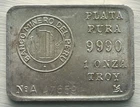 Banco Minero del Peru Plata Pura 9990 1 Onza Troy Silver Bar Rare
