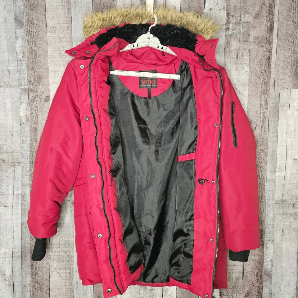 YOKI Colección de Ropa Exterior Rojo Acolchado Cremallera Completa Abrigo con Capucha Para Mujer 3X 3XL Regalo Foto 2 de 4