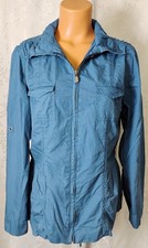 CAbi Light Utility Jacket Casual Full Zip L Blue Pockets Roll-up Sleeves