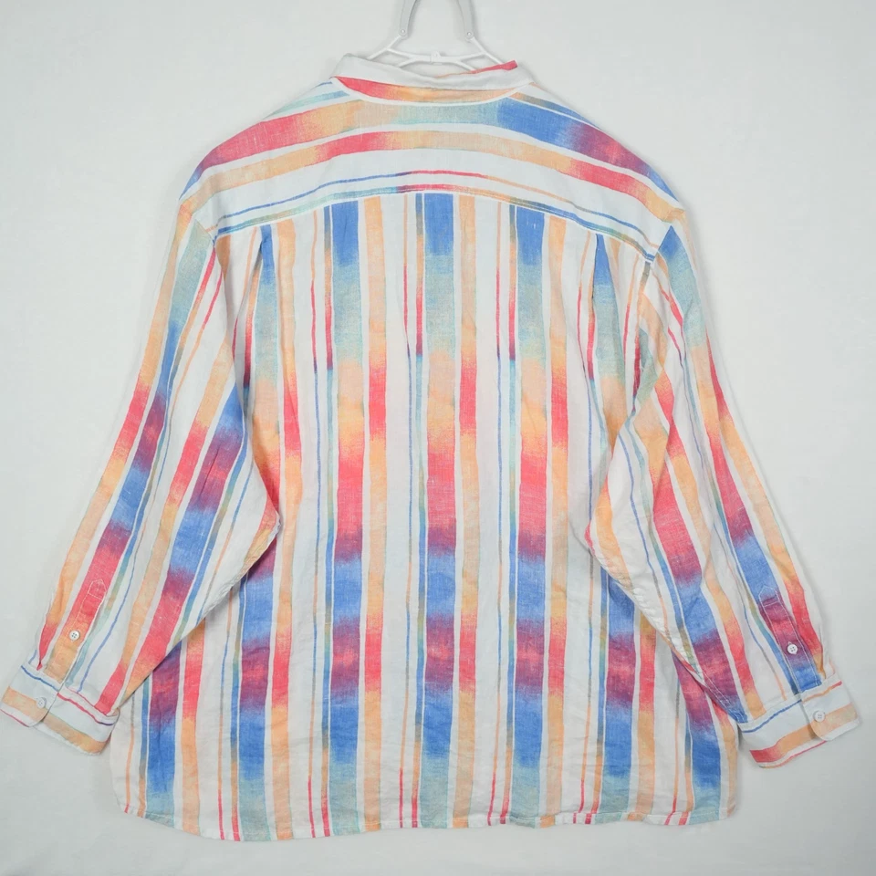Tommy Bahama Linen Shirt Mens 4XB Button Down Long Sleeve Relax Rainbow Colorful - Image 3 of 4