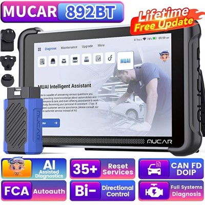 MUCAR 892BT KEY Coding SAS TPMS Bidirectional Tool OBD2 Scanner AI Diagnostics