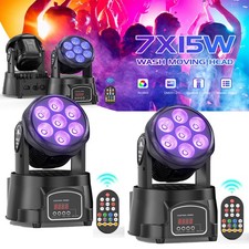 2pcs Mini 105W Moving Head Light RGBW 7LED Beam Stage Light DJ Disco Party Show