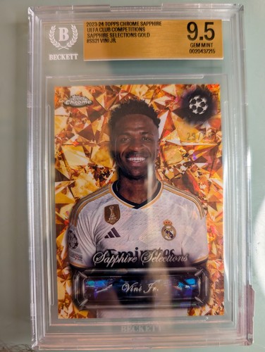 Vini Jr. 2023-24 Topps Chrome Uefa Club Competitions Sapphire Gold /50 BGS 9.5