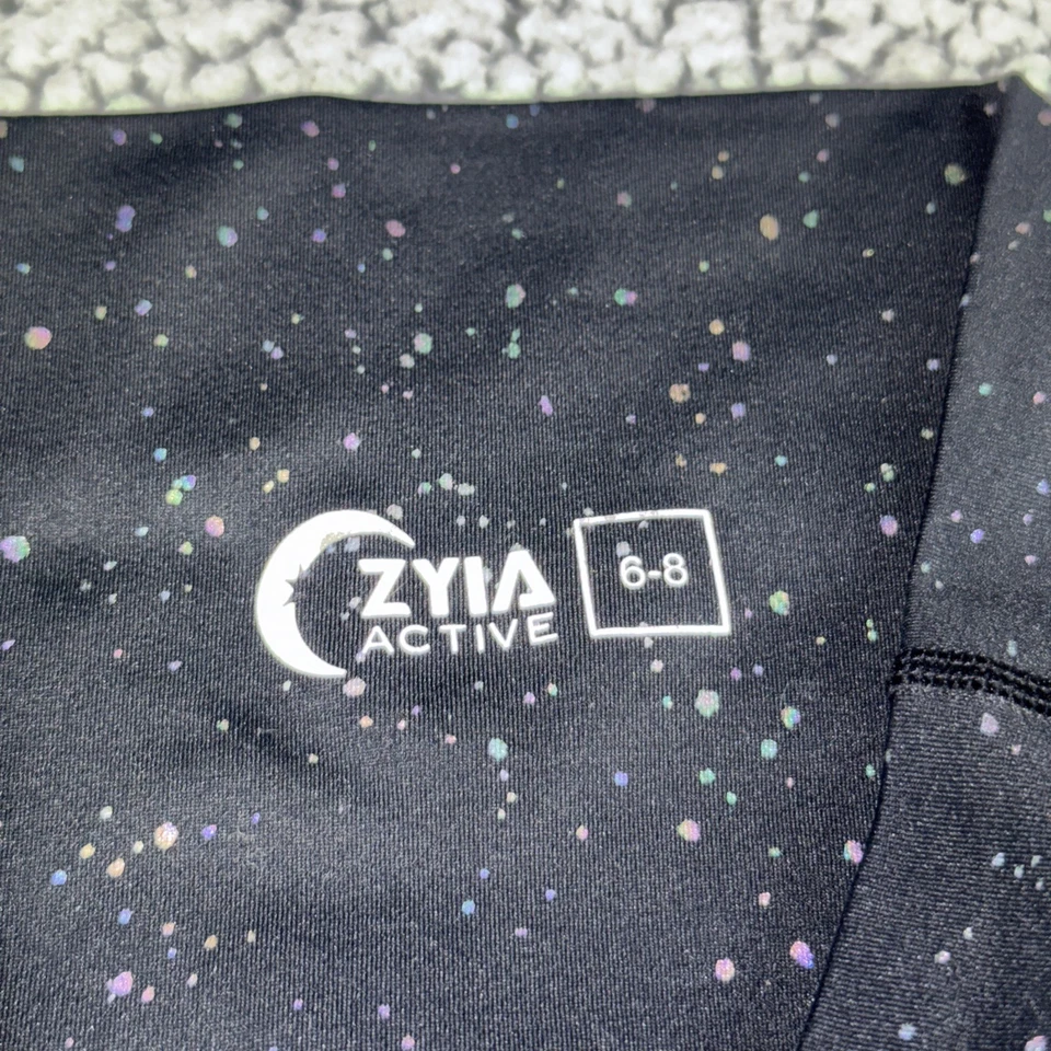 Zyia Active Leggings Starry Night Reflective Light n Tight Hi-rise size Sz 6-8 - Image 3 of 4