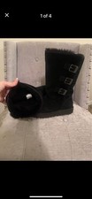 Women's Uggs Klea Black Shipskin Boot Size 9