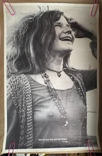 JANIS JOPLIN VINTAGE 1971 GET OFF YOUR BUTT AND FEEL THINGS ROCK & ROLL POSTER