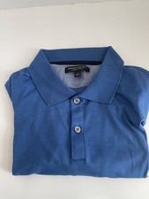 Banana Republic Mens Standard Fit Luxury Touch Polo Shirt Blue Size Large