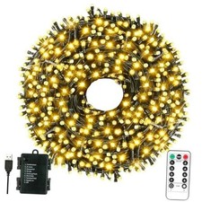 Christmas Lights 33ft 100LED Battery Operated String 33ft 100 LED Warm White