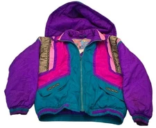 Vintage Outerstuff Girl's Jacket 90's Colorblock Size 5
