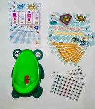 Boys Potty Training Urinal Toilet Frog Aim Target Toddlers Reward Chart  boymom