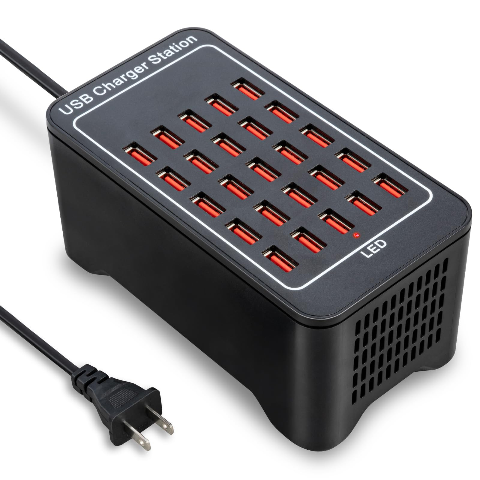 25-Port USB Charging Station 125W Travel Desktop Rapid Charger with Multiple Ports-image