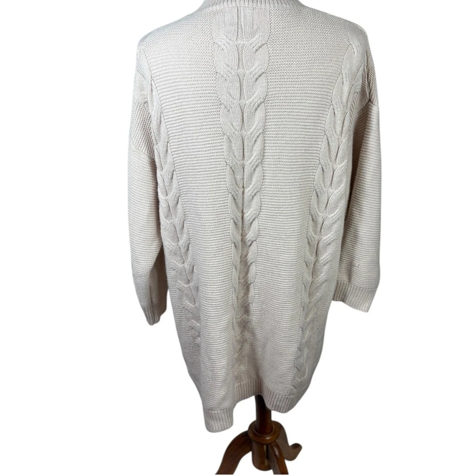 Vestido Suéter Princesa Polly Crema Cuello Simulado Cable Talla M/L Foto 3 de 4