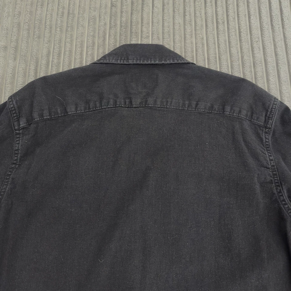 Wrangler Western Shirt Mens M Black Denim Cowboy Pearl Snap Work Heavy Weight - Image 4 of 4