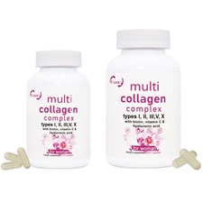 Multi Collagen Pills 2250mg - 120/240 Capsules - Hair, Skin, Nails, Bones US  