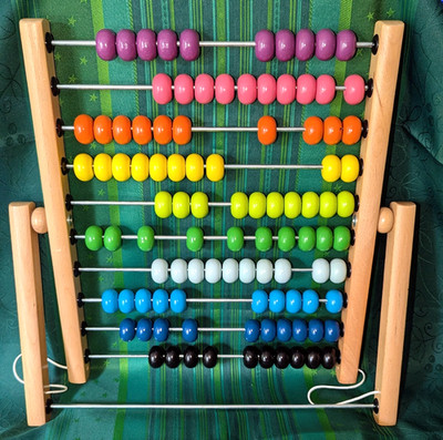 IKEA Holz-ABAKUS RECHNENHILFE Regenbogen-Farben KITA / Schüler Kinder Mathe Üben