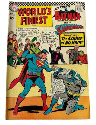 Vintage 1966 DC Worlds Finest Comics Issue No.163 - Starring Superman & Batman