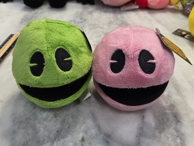 NEW Toy Factory Pac-Man Battle Royale Championship Plush Doll Lot 2 Green Pink
