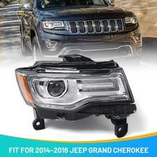 Passenger Chrome HID/Xenon w/o AFS Headlight For 2014-2016 Jeep Grand Cherokee