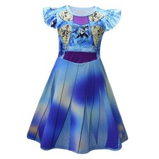 AOVCLKID Girls Princess Costume Birthday Party Dress Halloween 8 Years Blue