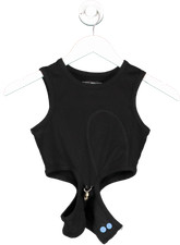 Saint Giovanni De La Mode Black Cut Out Cropped Top Uk Xs
