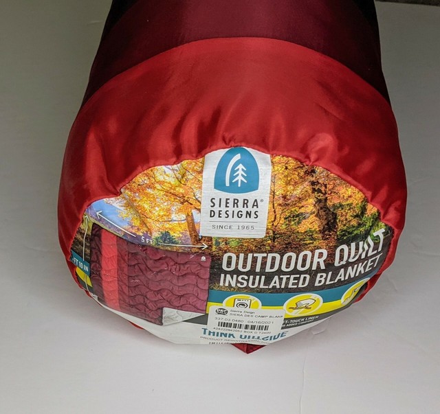 Sierra Designs Outdoor Quilt Insulated Blanket for Camping 60in X