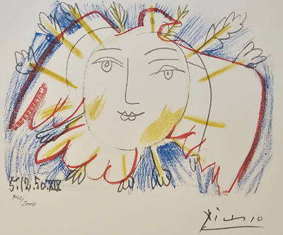 PABLO PICASSO Visage de la Paix 50 XIX HAND NUMBERED 942/2000 signed LITHOGRAPH