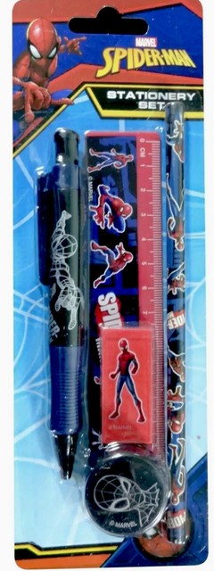 Marvel Spider-man Stationery Set Pencil Pen Eraser Ruler Sharpener UK ...