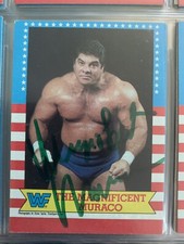 Magnificent Muraco autographed 1987 Topps WWF wrestling card 