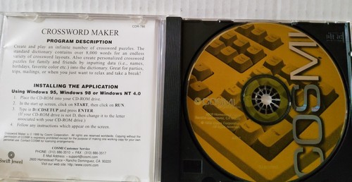 Swift Jewel - Crossword Maker, Pre-owned, Very Good condition, Windows CD-ROM - Picture 2 of 3