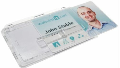 Heavy Duty Retractable Reel With Security Enclosed Holder For 2 Cards - FREE P&P - Picture 3 of 3