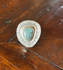 Turquoise and Sterling Ring/size 7.5 Artisan Handmade