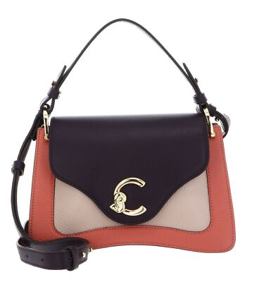 COCCINELLE Tricolor Handbag Grainy Leather Pink Clay / Prune / Rosette