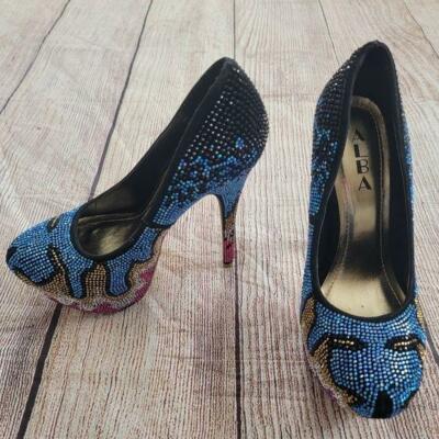 Alba Rhinestone Platform Stiletto Heels 7.5