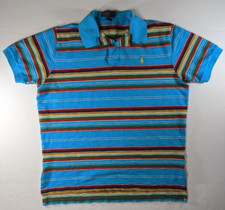 Polo Ralph Lauren Men's Polo Shirt Size XL Aqua Blue Turquoise White Striped
