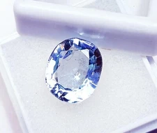 Oval Cut Natural Blue Aquamarine 6.85 Ct Certified Loose Gemstone For sale