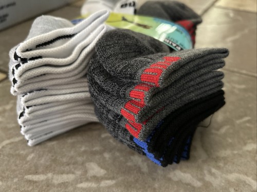 NEW PUMA 10 PACK SOCKS KIDS 4-9.5 BOYS GIRLS BLACK WHITE DRYCELL LOW CUT - Picture 9 of 10