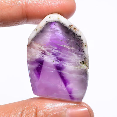 Natural Trapiche Amethyst Fancy Shape Slice Gemstone 66.5 Ct. 35X25X8 mm D-2827