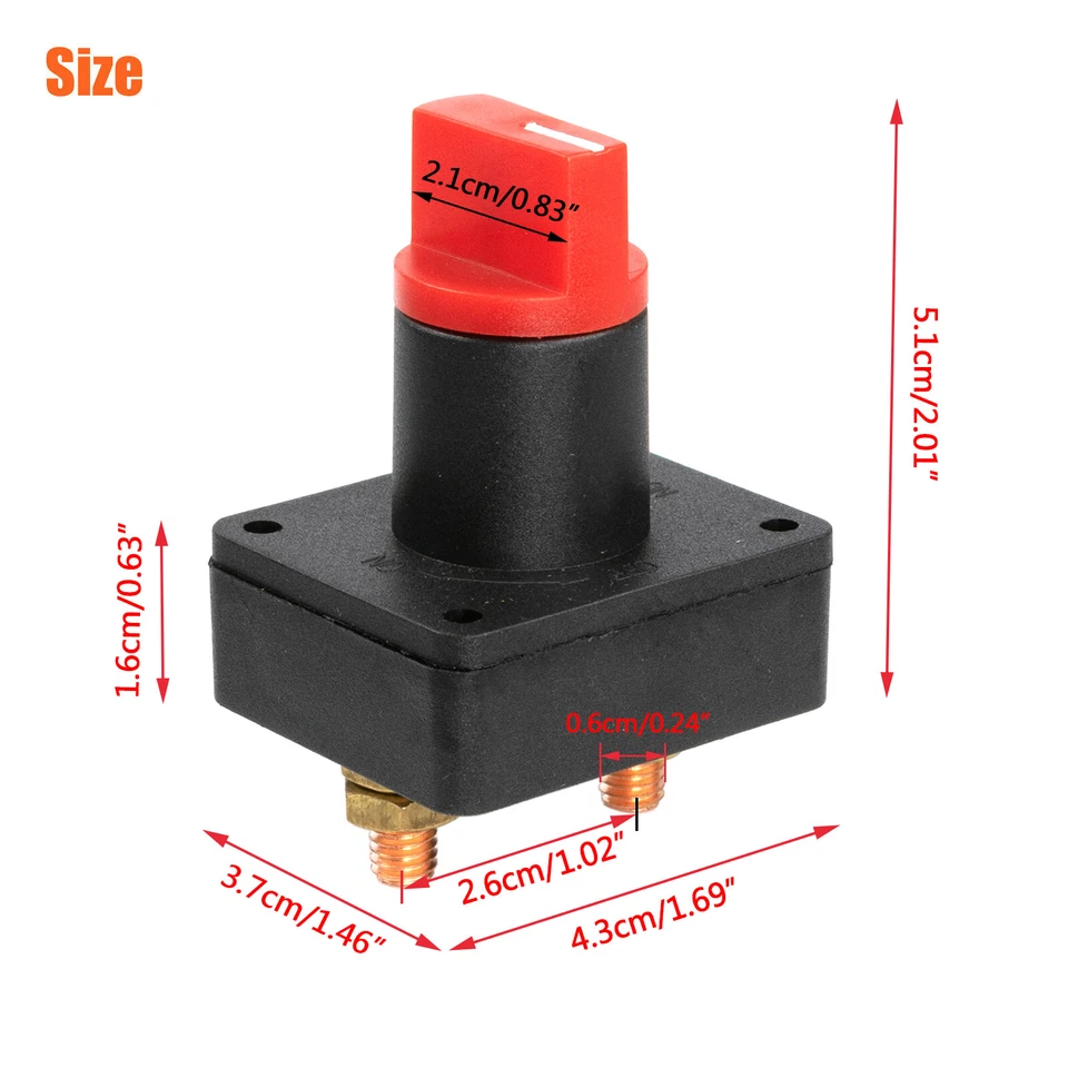2PCS 300A Battery Isolator Switch Disconnect Power Cut Off Car Boat Truck RV. Foto 2 de 4