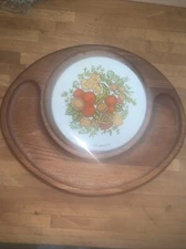 MCM Good Wood Cheese/Crackers Desert Board No Dome/Knife/Chain 12” X 10” Japan