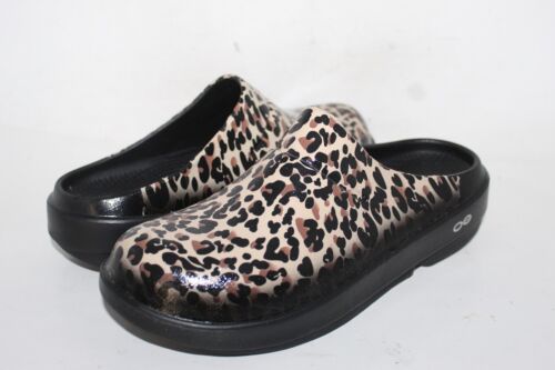 OOFOS UNISEX OOcloog Leopard Prtint Luxe Orthopedic Slides Size M(6)/W(8)