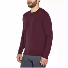 Banana Republic Men’s 100% Merino Wool Crew Neck Sweater, Dark Red,  M