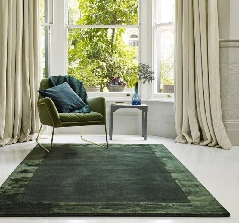 Alfombra hecha a mano colección acento lana seda alfombra acolchada alfombra de lana Morden alfombra de lana Foto 2 de 4